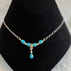 Elegant Silver and Turquoise Necklace